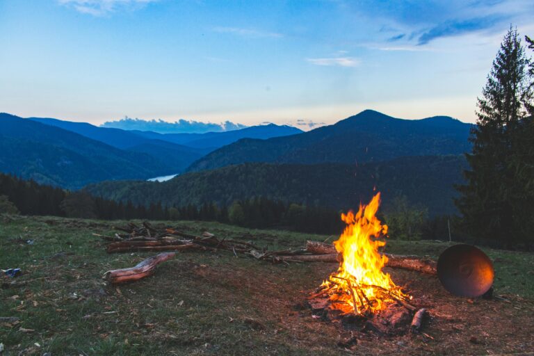 Bonfire at camping in Auli